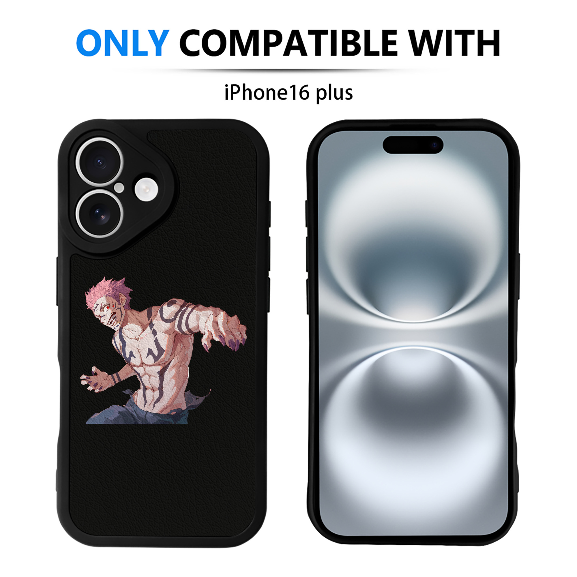 （画像用） 呪術廻戦 Jujutsu Kaisen 【iPhone 16シリーズ対応】シリコンスマホケース（レザー調） 材質：シリコン